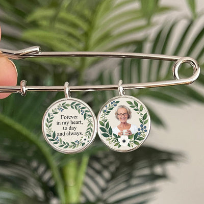 Forever In My Heart Graduation Memorial - Personalized Lapel Pin, Memorial Graduation Gift, Custom Lapel Pin With Photo Charms
