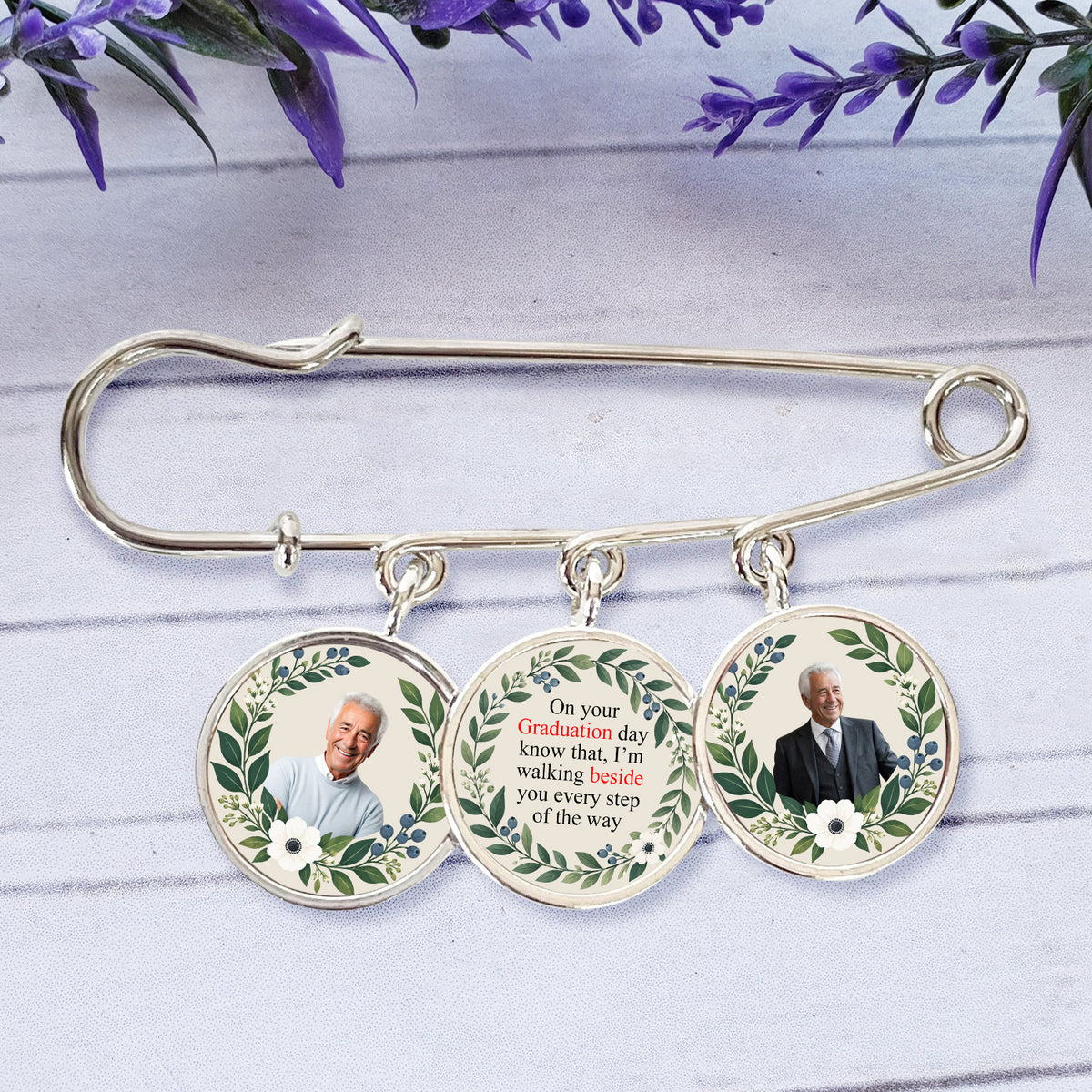 Forever In My Heart Graduation Memorial - Personalized Lapel Pin, Memorial Graduation Gift, Custom Lapel Pin With Photo Charms