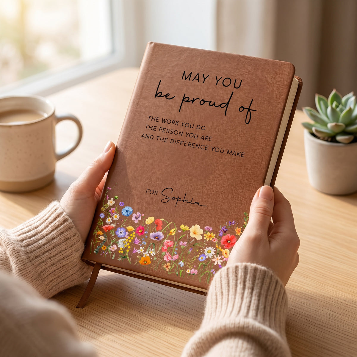 Keep Shining - Personalized Leather Journal, Custom Name Coworker Notebook, Gift for Coworker
