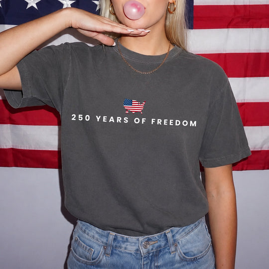 250 Years Of Freedom T-Shirt ,USA Anniversary Shirt Freedom Tee American 250 Merchandise 4th of July Shirt