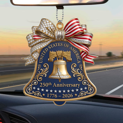 America 250 Years Jewelry Style Acrylic Car Hanger, 4th Of July Gift, 50th Anniversary Gift