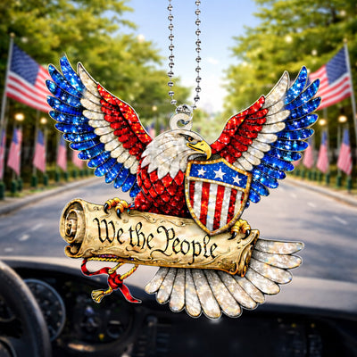 We The People Bald Eagle Acrylic Car Hanger, 250th Anniversary Gift