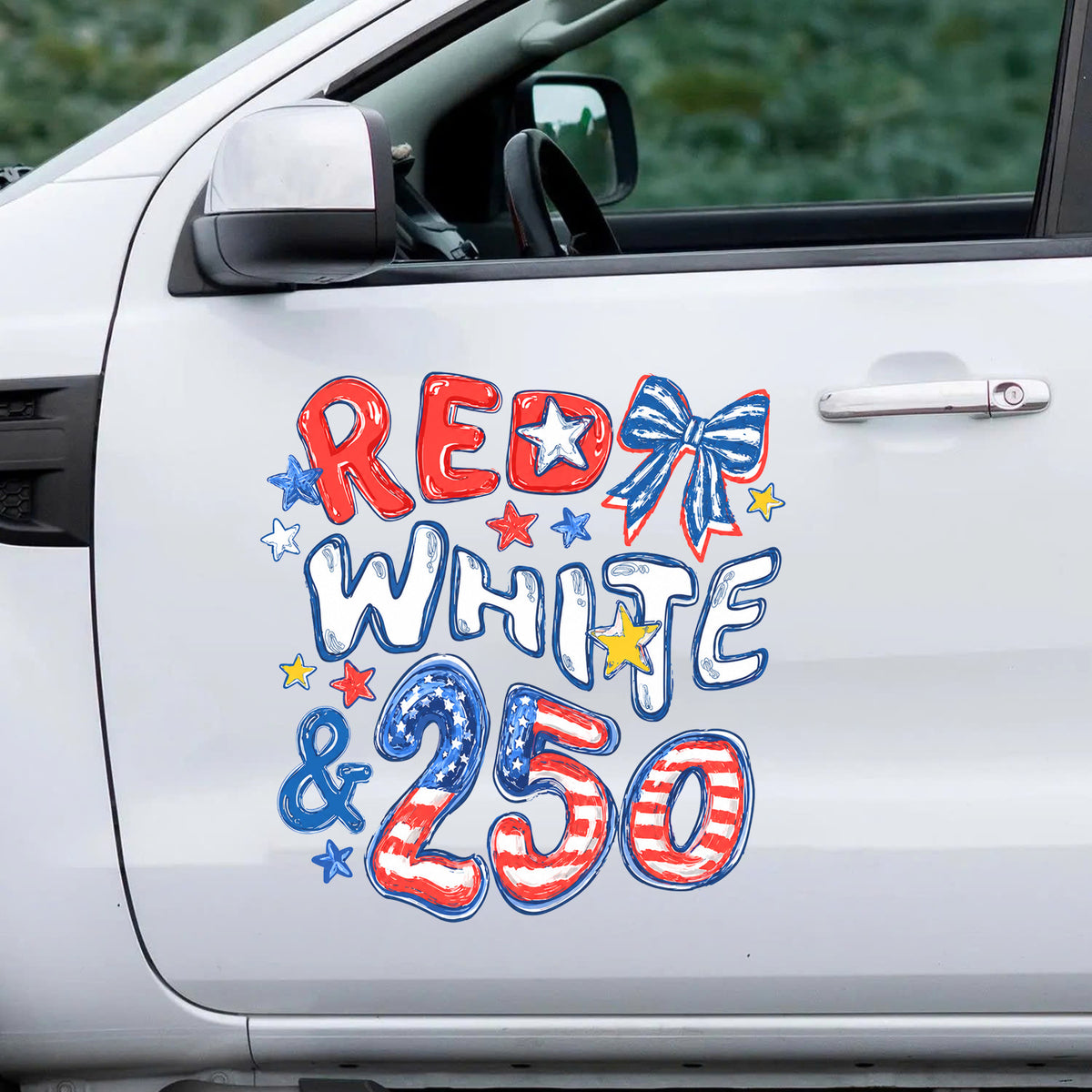 Red White &amp; 250 Decal, 4th of July Decor, 250th Anniversary Decal, USA America Gift