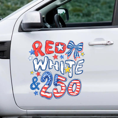 Red White & 250 Decal, 4th of July Decor, 250th Anniversary Decal, USA America Gift