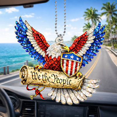 We The People Bald Eagle Acrylic Car Hanger, 250th Anniversary Gift