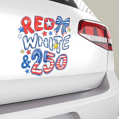 Red White & 250 Decal, 4th of July Decor, 250th Anniversary Decal, USA America Gift
