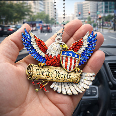 We The People Bald Eagle Acrylic Car Hanger, 250th Anniversary Gift