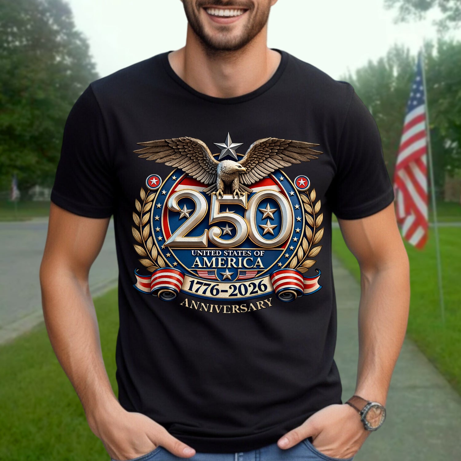 1776–2026 America Anniversary - Personalized T-Shirt, Freedom 250th Anniversary Shirt
