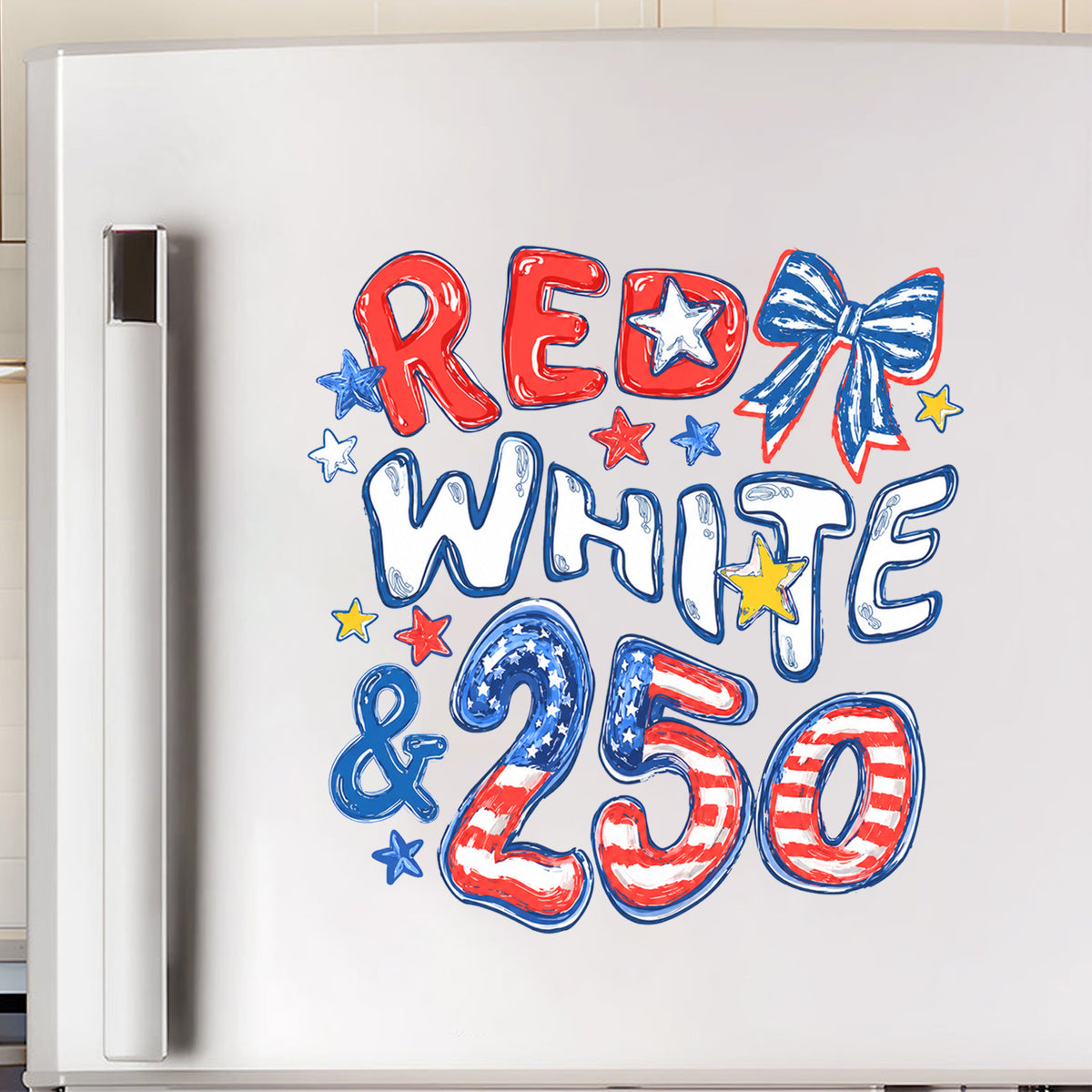 Red White &amp; 250 Decal, 4th of July Decor, 250th Anniversary Decal, USA America Gift