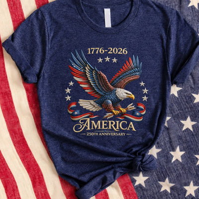 USA 250 Years Strong - Personalized T-shirt, Patriotic Gift, Freedom Eagle Anniversary Graphic, Gift For Independence Day