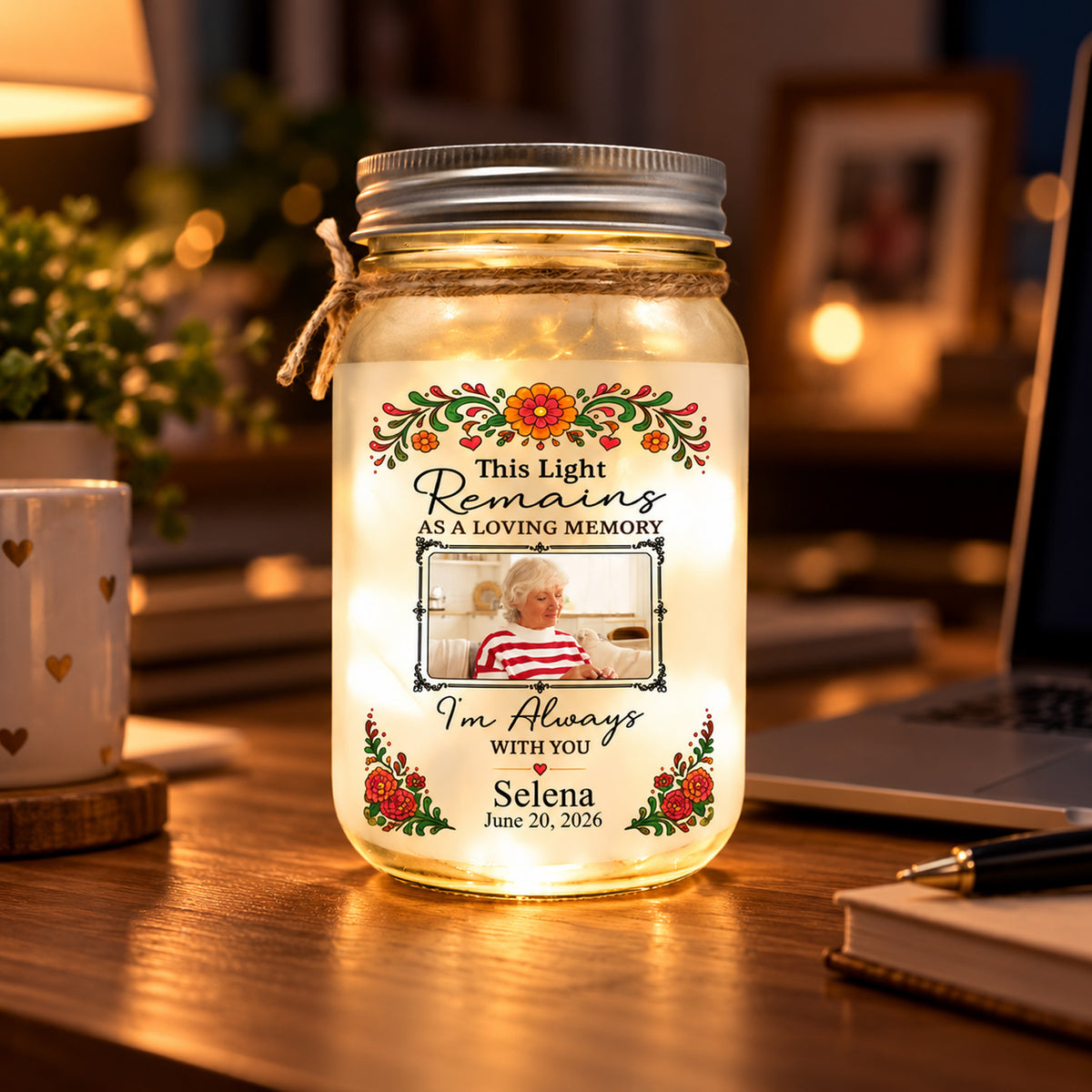 This Light Remains As A Loving Memory I'm Always With You - Personalized Mason Jar Light, Memorial Gift