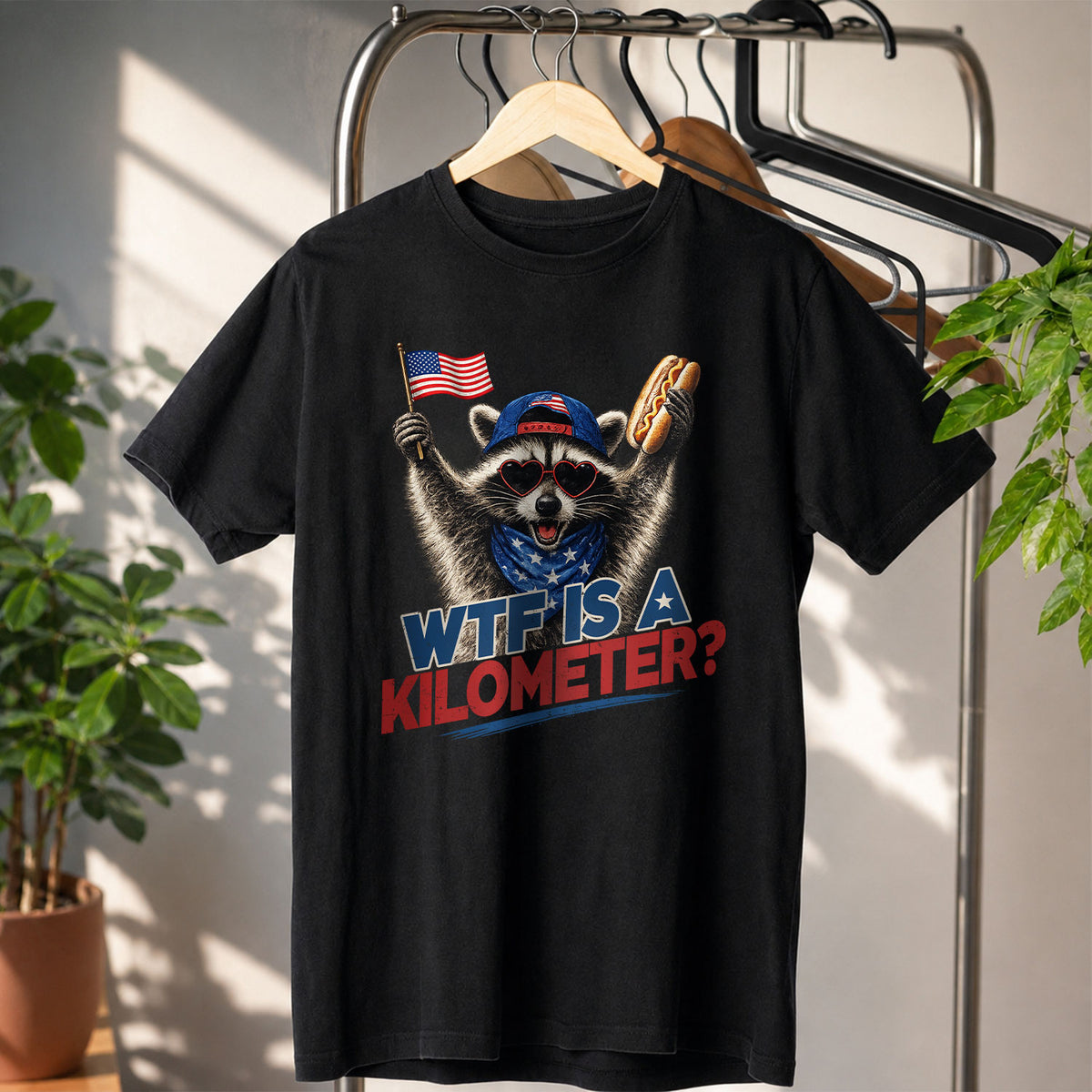 WTF Is A Kilometer Shirt, Unisex Raccoon Shirt, Funny 4th of July Tee, Meme Tee, Independence Day