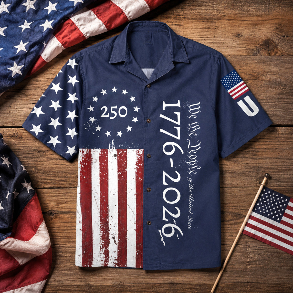 We The People Hawaiian Shirt, USA 250 Years Anniversary, 1776-2026 Celebrate Anniversary Gift Shirt