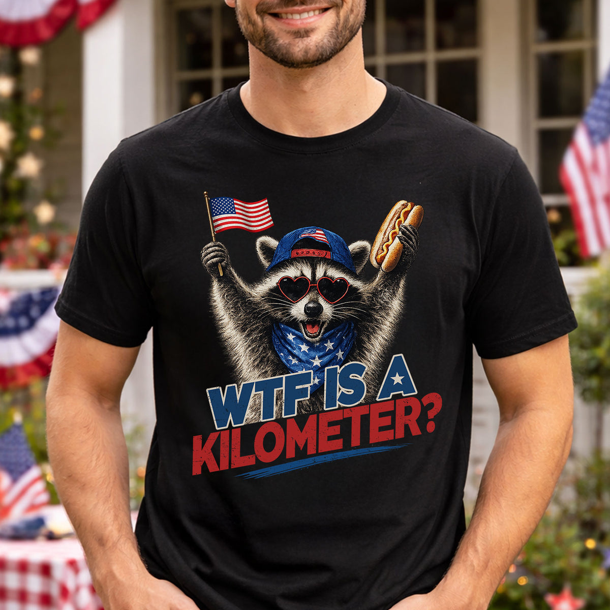 WTF Is A Kilometer Shirt, Unisex Raccoon Shirt, Funny 4th of July Tee, Meme Tee, Independence Day