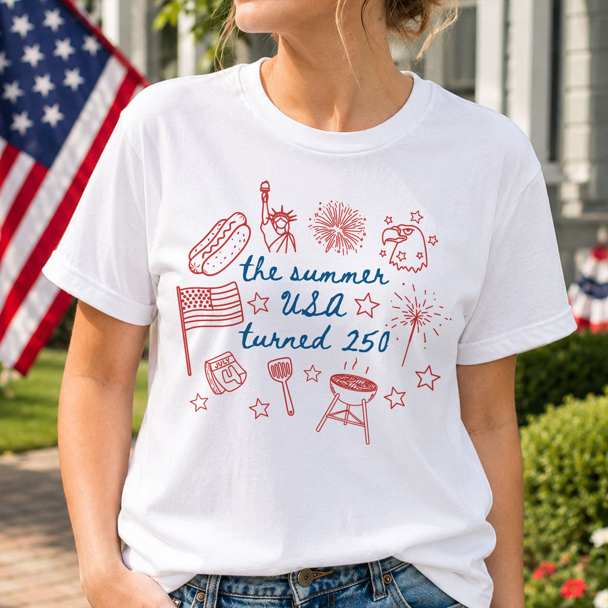 The Summer USA Turned 250 Shirt, 250th Anniversary Shirt, Patriotic Shirt, 4th of July Shirt