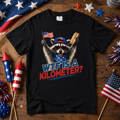 WTF Is A Kilometer Shirt, Unisex Raccoon Shirt, Funny 4th of July Tee, Meme Tee, Independence Day