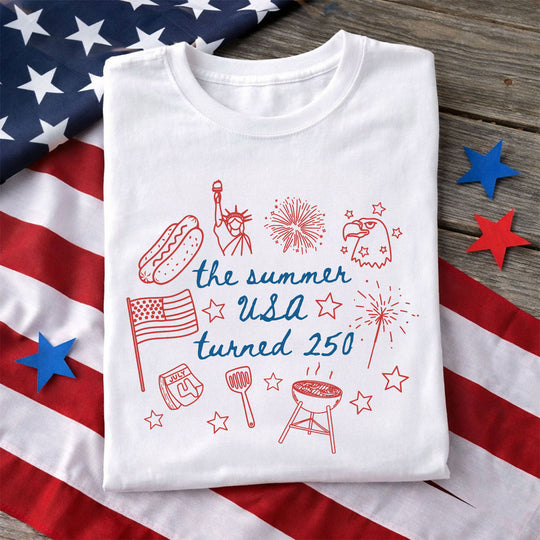 The Summer USA Turned 250 Shirt, 250th Anniversary Shirt, Patriotic Shirt, 4th of July Shirt