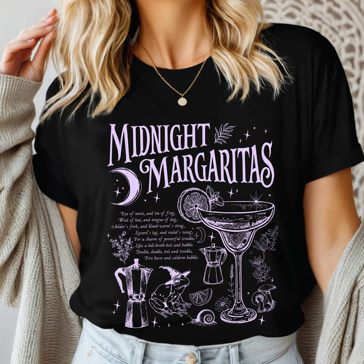 Midnight Margaritas T-shirt, Salt Rosemary Lavender Love Shirt, Witchy Tee, Margarita Halloween Shirt
