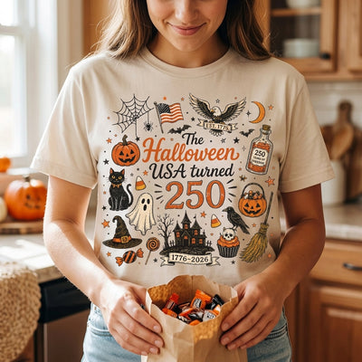 The Halloween Turned 250 - Personalized T-shirt, Funny Halloween T-shirt, Spooky Season USA Tee