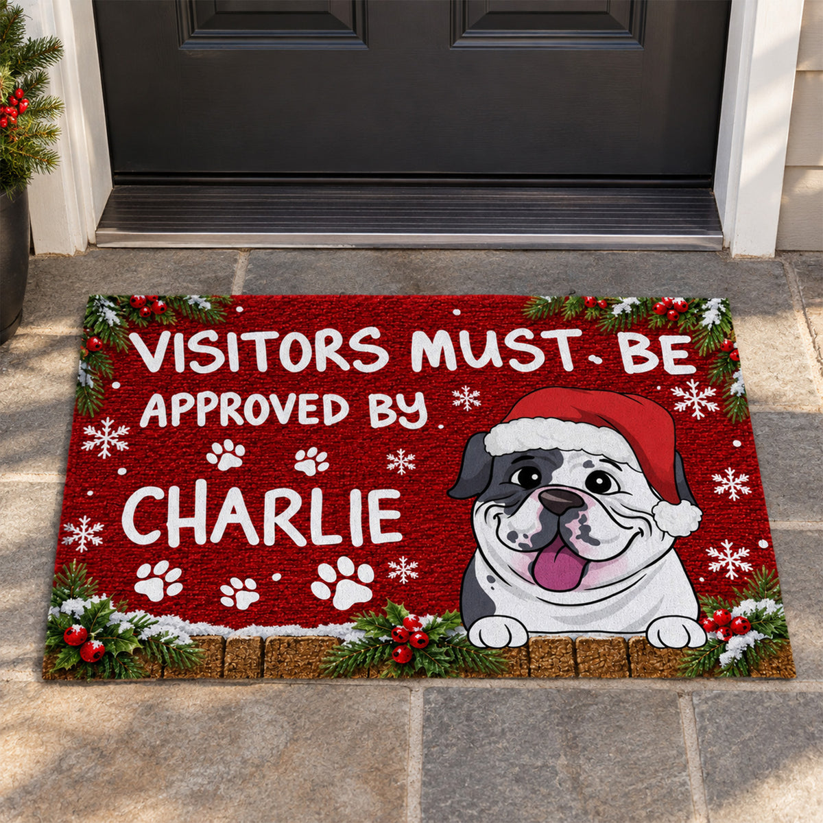 Approved By The Boss - Personalized Doormat, Custom Pet Name Doormat, Funny Dog Lover Gift