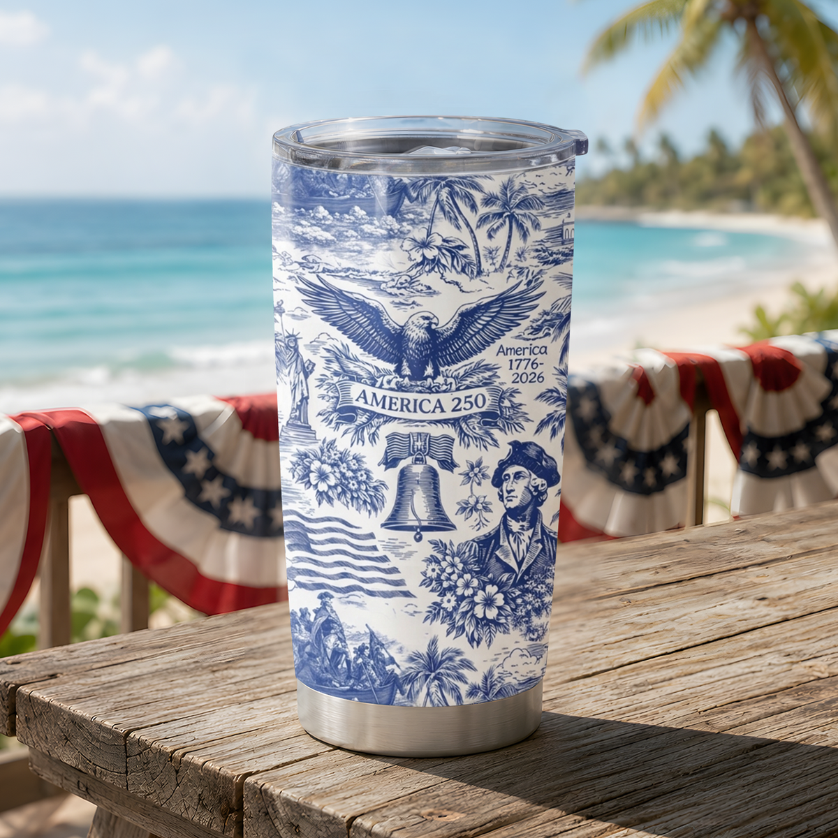 America 250 Tumbler 1776–2026, Vintage Patriotic Gift, 250 Years Of America Celebration