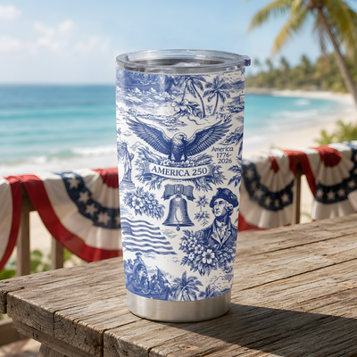 America 250 Tumbler 1776–2026, Vintage Patriotic Gift, 250 Years Of America Celebration