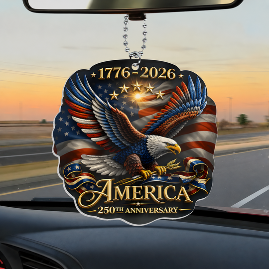 America 250th Anniversary Eagle Acrylic Car Hanger, Bald Eagle American Car Hanger, USA 250th Gift