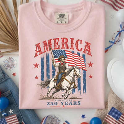 Abraham Lincoln Cowboy Shirt, USA 250th Anniversary Tee, Patriotic Horse Western Shirt, Independence Day America Shirt