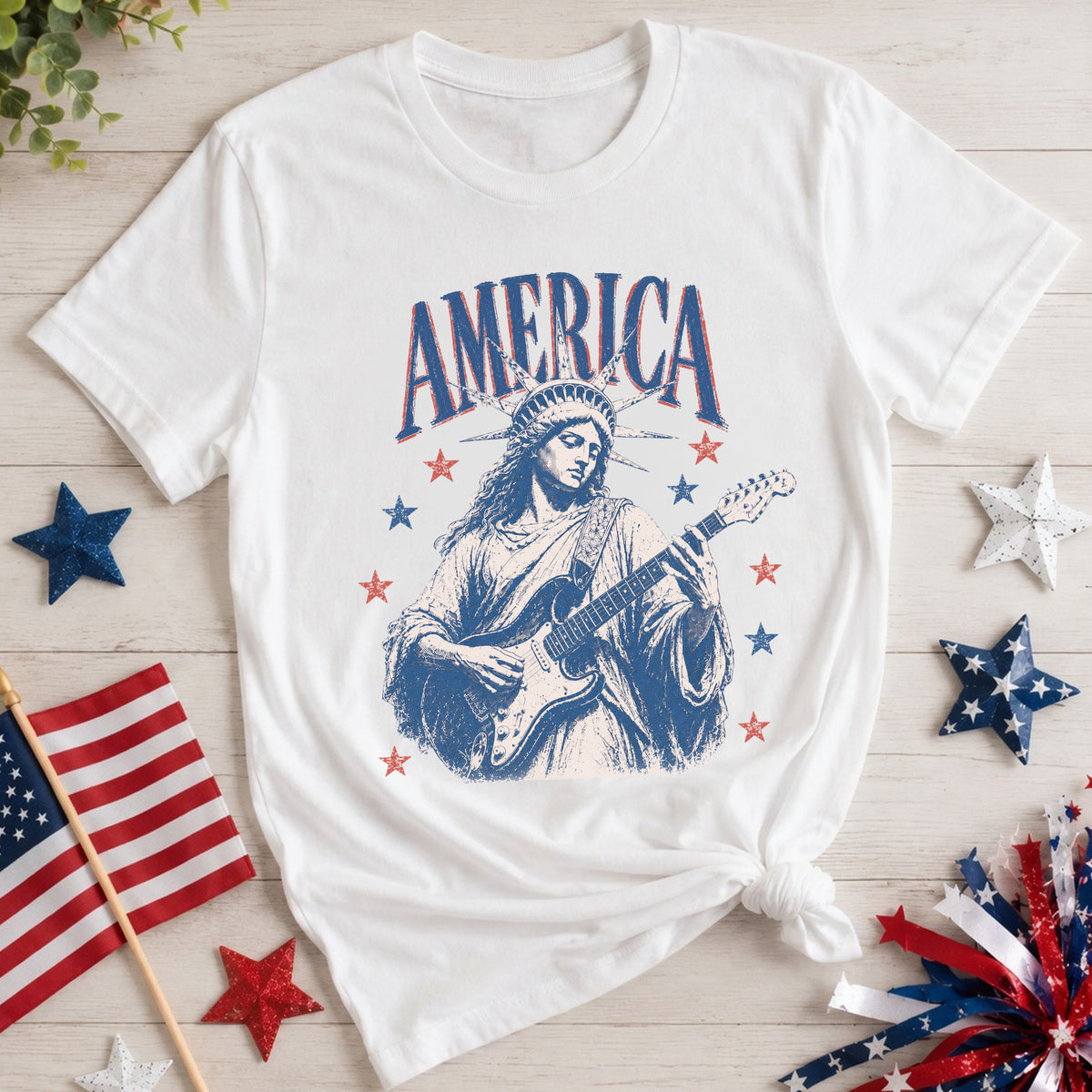 Retro Liberty Guitar Shirt, America 250th Birthday Tee, 1776 2026 Patriotic USA Shirt, 4th of July Celebration Gift