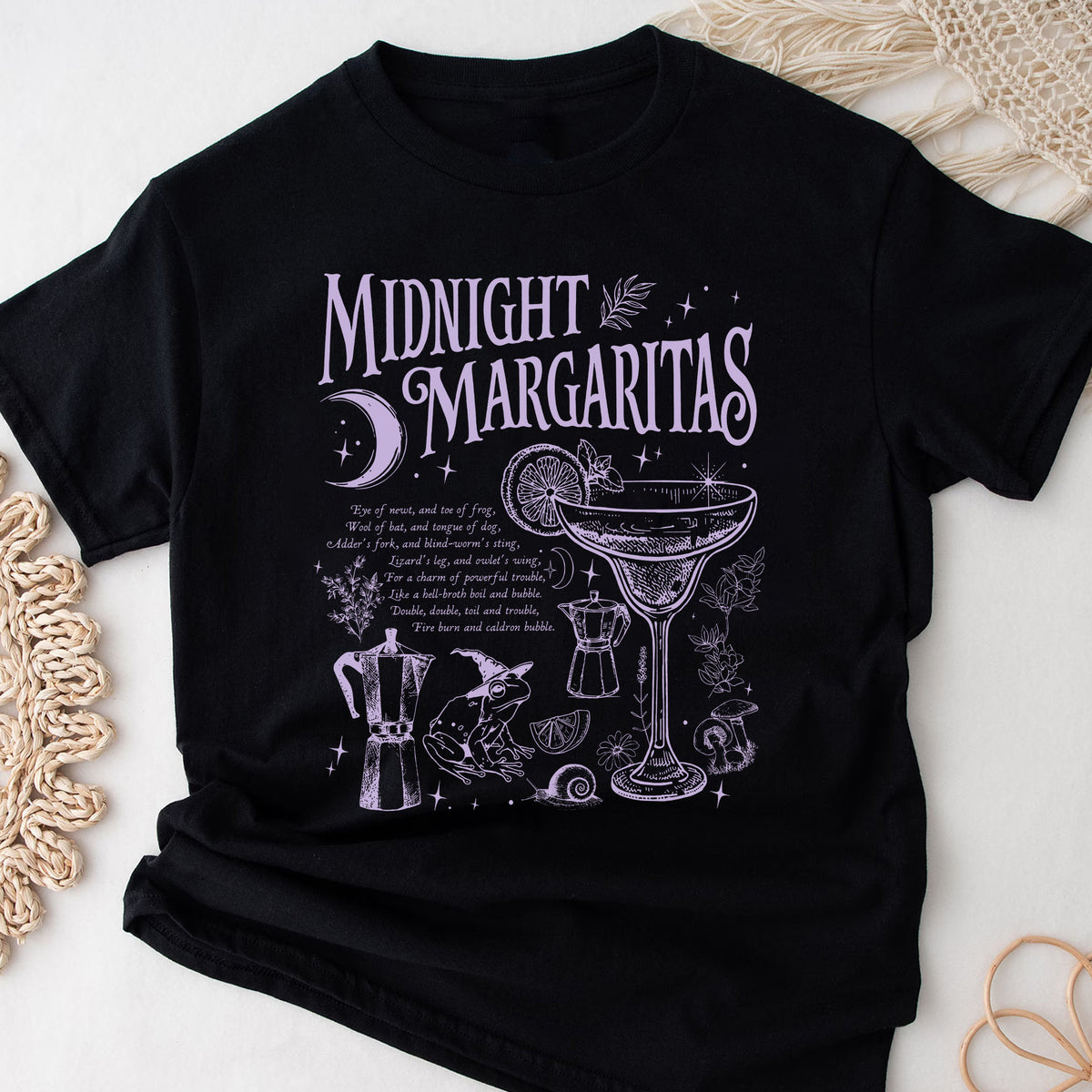 Midnight Margaritas T-shirt, Salt Rosemary Lavender Love Shirt, Witchy Tee, Margarita Halloween Shirt