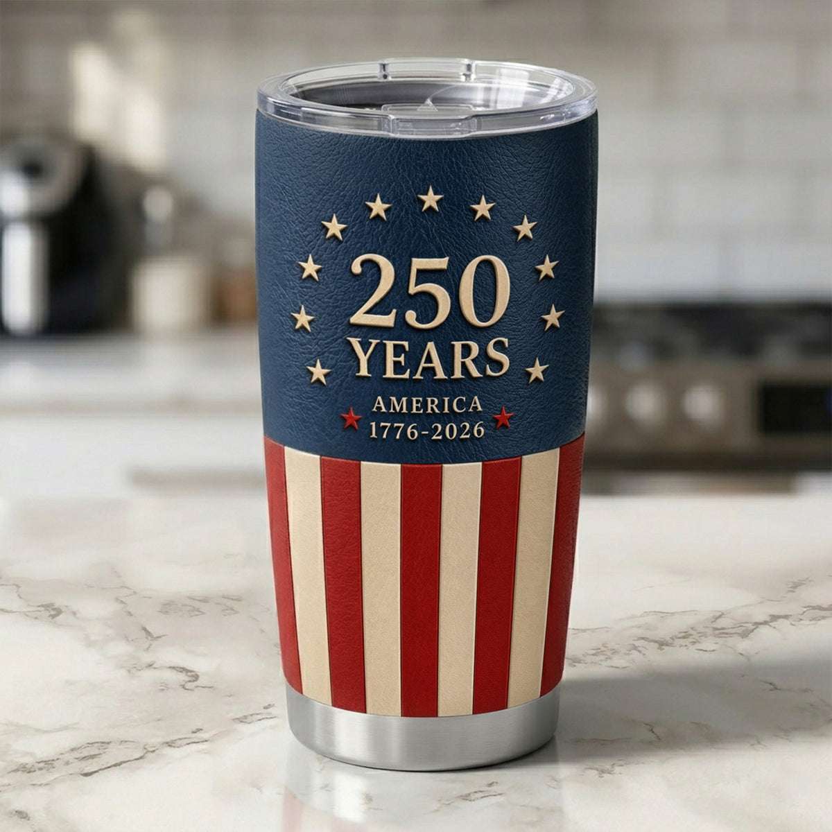 Born From Freedom United For 250 Years Tumbler, America 1776–2026 Patriotic Commemorative Gift