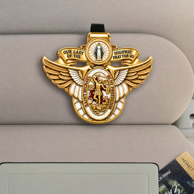 Blessed Journey Protector Medal - Car Visor Clip, Catholic Gift, Faith & Protection Gift