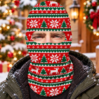 Ugly Christmas Sweater Faux Knit Pattern Balaclava/Ski Mask