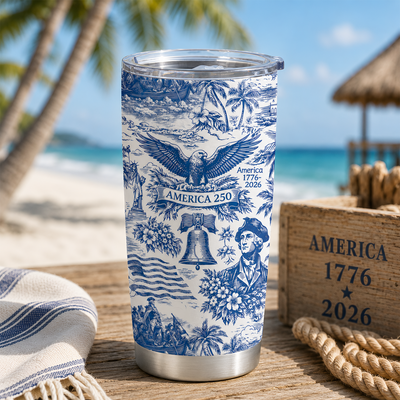 America 250 Tumbler 1776–2026, Vintage Patriotic Gift, 250 Years Of America Celebration