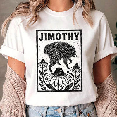 Stay Wild and Play Possum T-Shirt, Trendy Raccoon Meme Shirt, Botanical Wildlife Tee, Funny Animal Lover Gift, Raccoon Lover Shirt