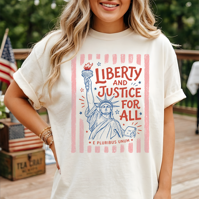 Liberty And Justice For All T-Shirt, Liberal Fourth Of July Tee, Social Justice Shirt, Human Rights