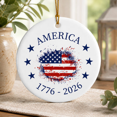 Proud To Be American Ornament, United States Christmas Keepsake, Patriotic Gift for Family
