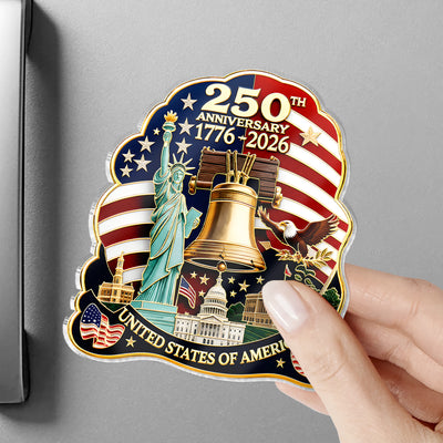 United States 250th Birthday Commemorative Acrylic Fridge Magnet, Patriotic Fridge Decor, US Marine Corps 250th Anniversary Gift