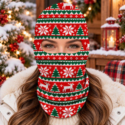 Ugly Christmas Sweater Faux Knit Pattern Balaclava/Ski Mask