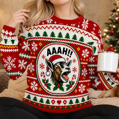 Barking Through The Holidays - Personalized Wool Sweater , Funny Ugly Christmas Sweater, Hilarious Holiday Sweatshirt