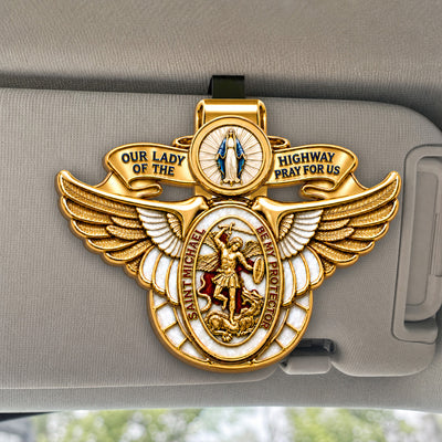 Blessed Journey Protector Medal - Car Visor Clip, Catholic Gift, Faith & Protection Gift