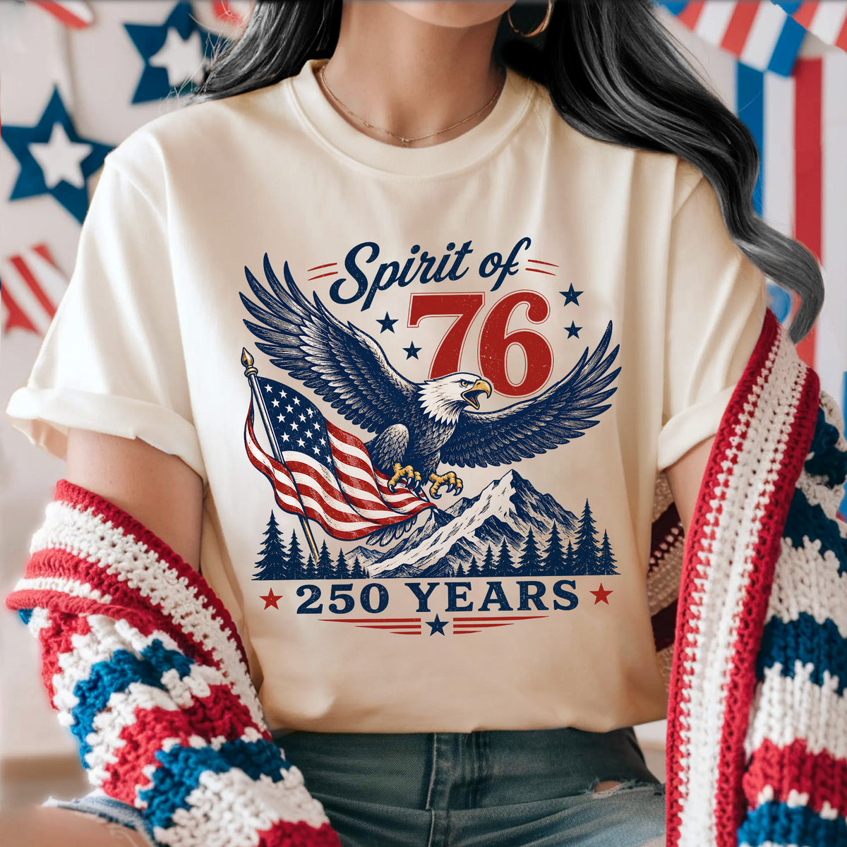 Spirit of 76 T-shirt, USA 250 Anniversary Shirt, Spirit Of 76 Eagle Tee, 4th July Patriotic America Shirt, 250 Years Freedom Tee