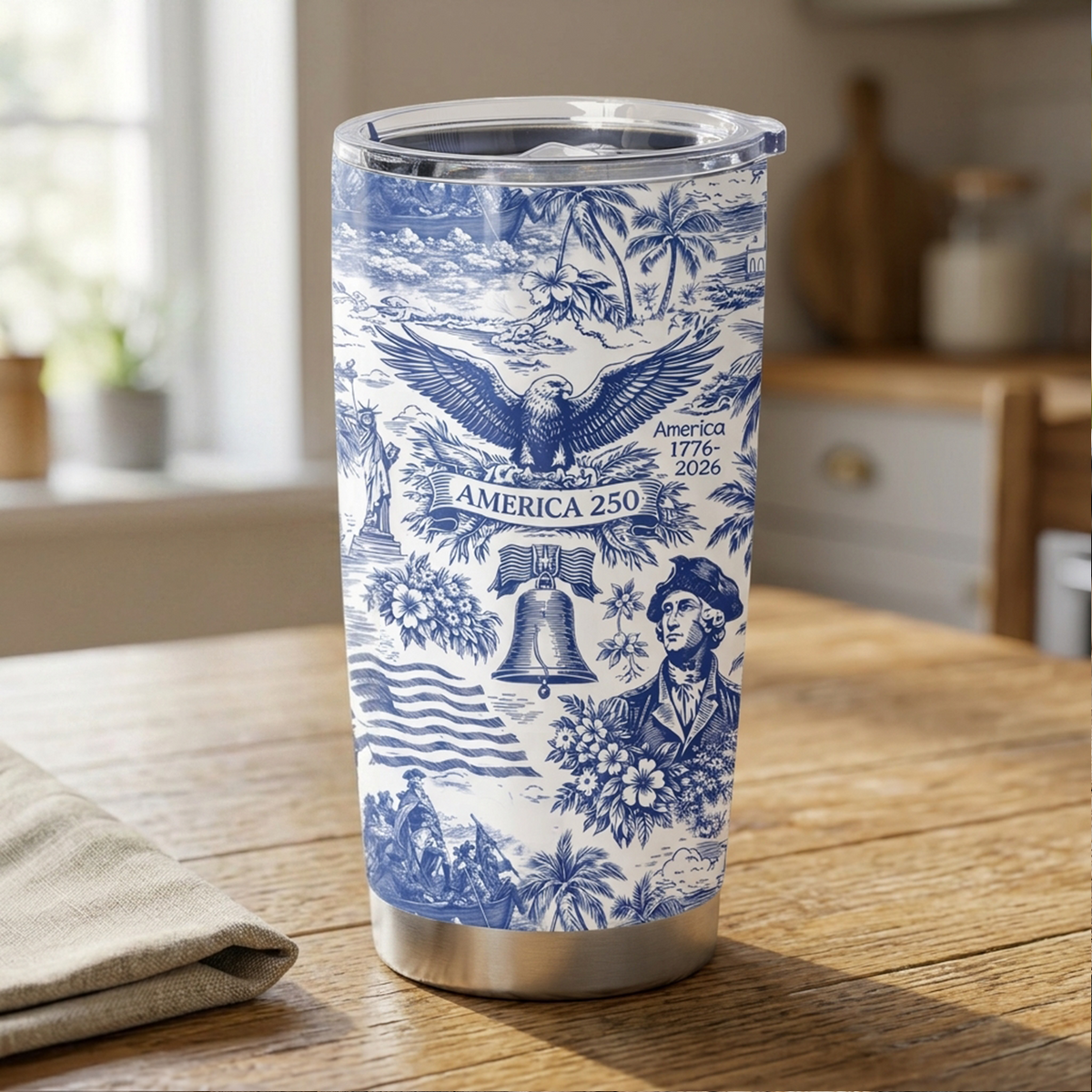 America 250 Tumbler 1776–2026, Vintage Patriotic Gift, 250 Years Of America Celebration