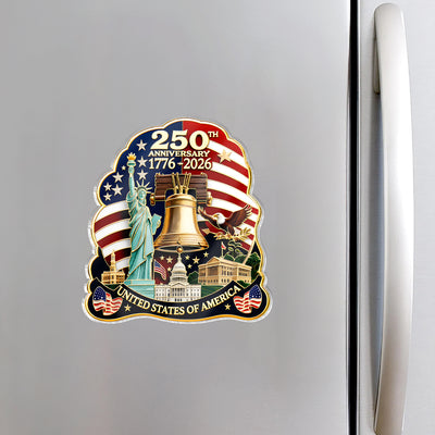 United States 250th Birthday Commemorative Acrylic Fridge Magnet, Patriotic Fridge Decor, US Marine Corps 250th Anniversary Gift