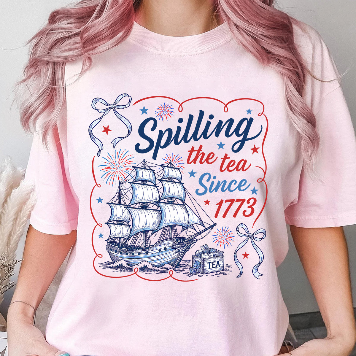 Spilling The Tea Since 1773 T-Shirt, USA Patriotic Shirt, 4th of July Party Shirt, Independence Day Tee