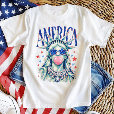America Statue of Liberty Blowing Bubble Gum Shirt, 4th of July Shirts, 250th Anniversary Shirt, Independence Day Tee