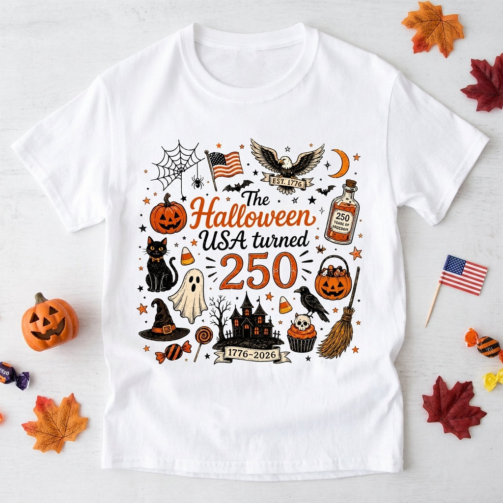 The Halloween Turned 250 - Personalized T-shirt, Funny Halloween T-shirt, Spooky Season USA Tee
