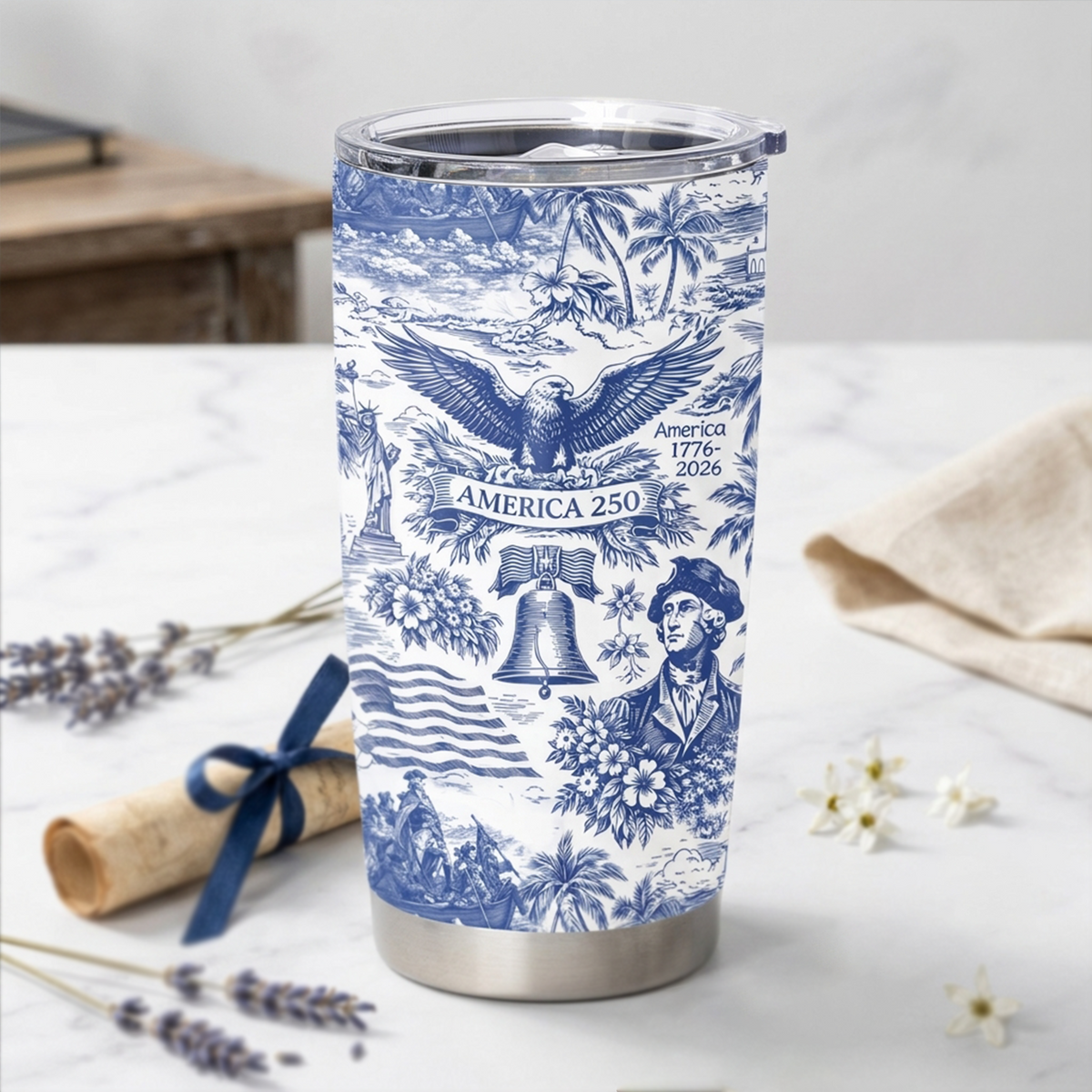 America 250 Tumbler 1776–2026, Vintage Patriotic Gift, 250 Years Of America Celebration