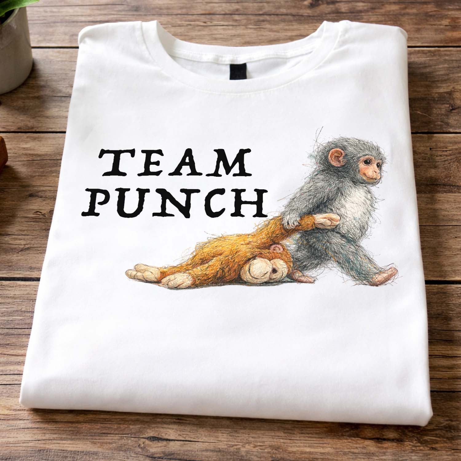 Monkey Punch Colorline Scribble Art Tee T-shirt, Gift For Animal Lovers, Viral Punch Monkey Shirt