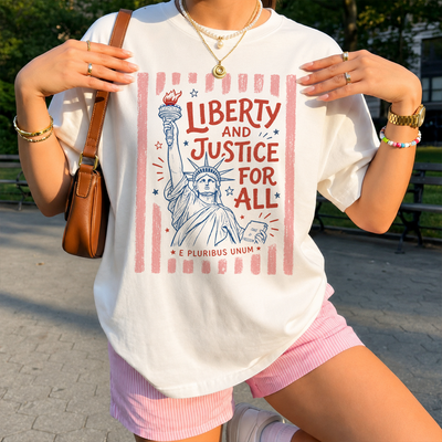 Liberty And Justice For All T-Shirt, Liberal Fourth Of July Tee, Social Justice Shirt, Human Rights